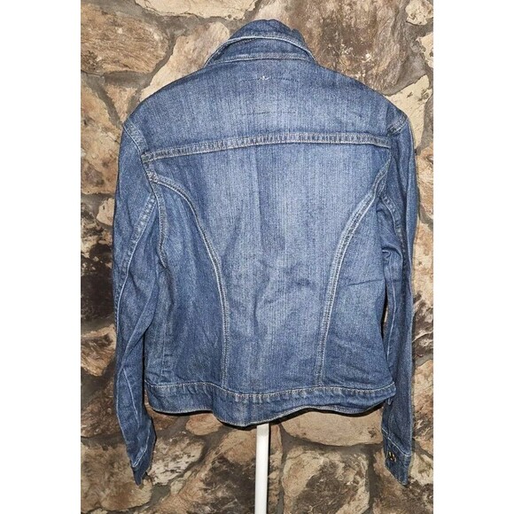 Levis Signature Girls Size Large Jean Jacket Dark Wash Gold Buttons - Picture 5 of 6